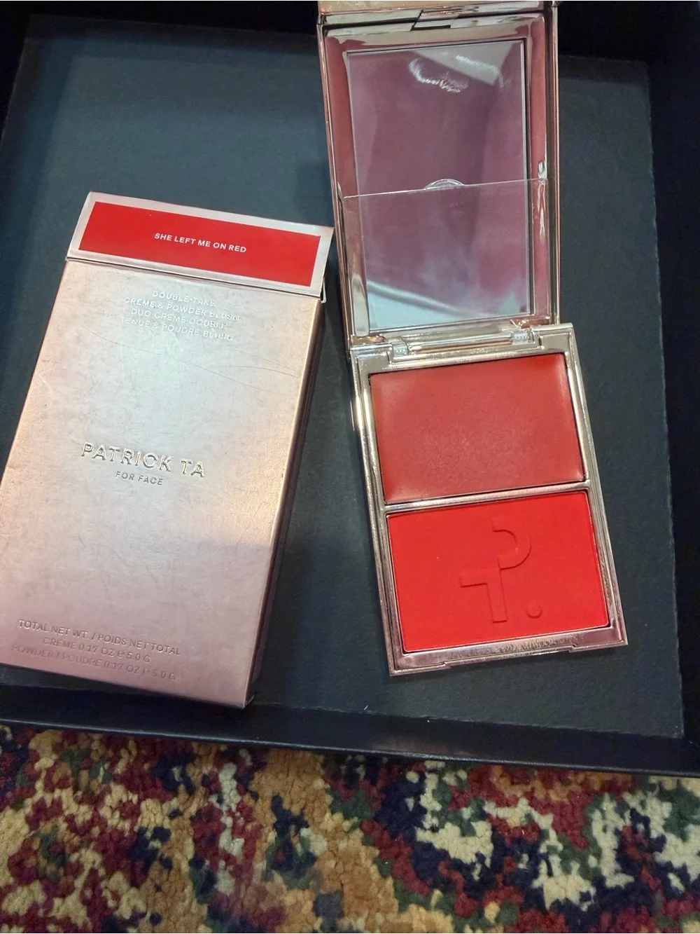 Patrick Ta Double-Take Cream & Powder Blush Duo — She Left Me On Red